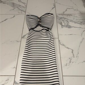 Windsor Black and White Strapless Dress